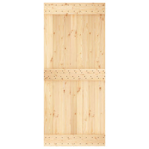 Συρόμενη Πόρτα Φυσικό και Μαύρο 90 x 210 cm