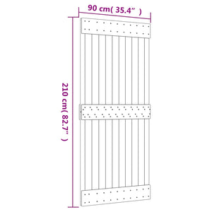 Συρόμενη Πόρτα Φυσικό και Μαύρο 90 x 210 cm