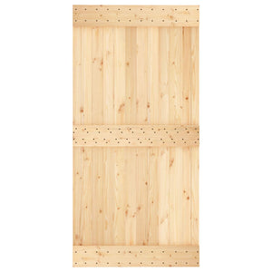 Συρόμενη Πόρτα Φυσικό και Μαύρο 100 x 210 cm