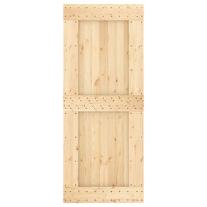 Συρόμενη Πόρτα Φυσικό και Μαύρο 85 x 210 cm - Pakobazaar