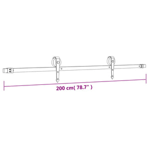 Συρόμενη Πόρτα Φυσικό και Μαύρο 85 x 210 cm - Pakobazaar