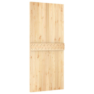 Συρόμενη Πόρτα Φυσικό και Μαύρο 90 x 210 cm - Pakobazaar