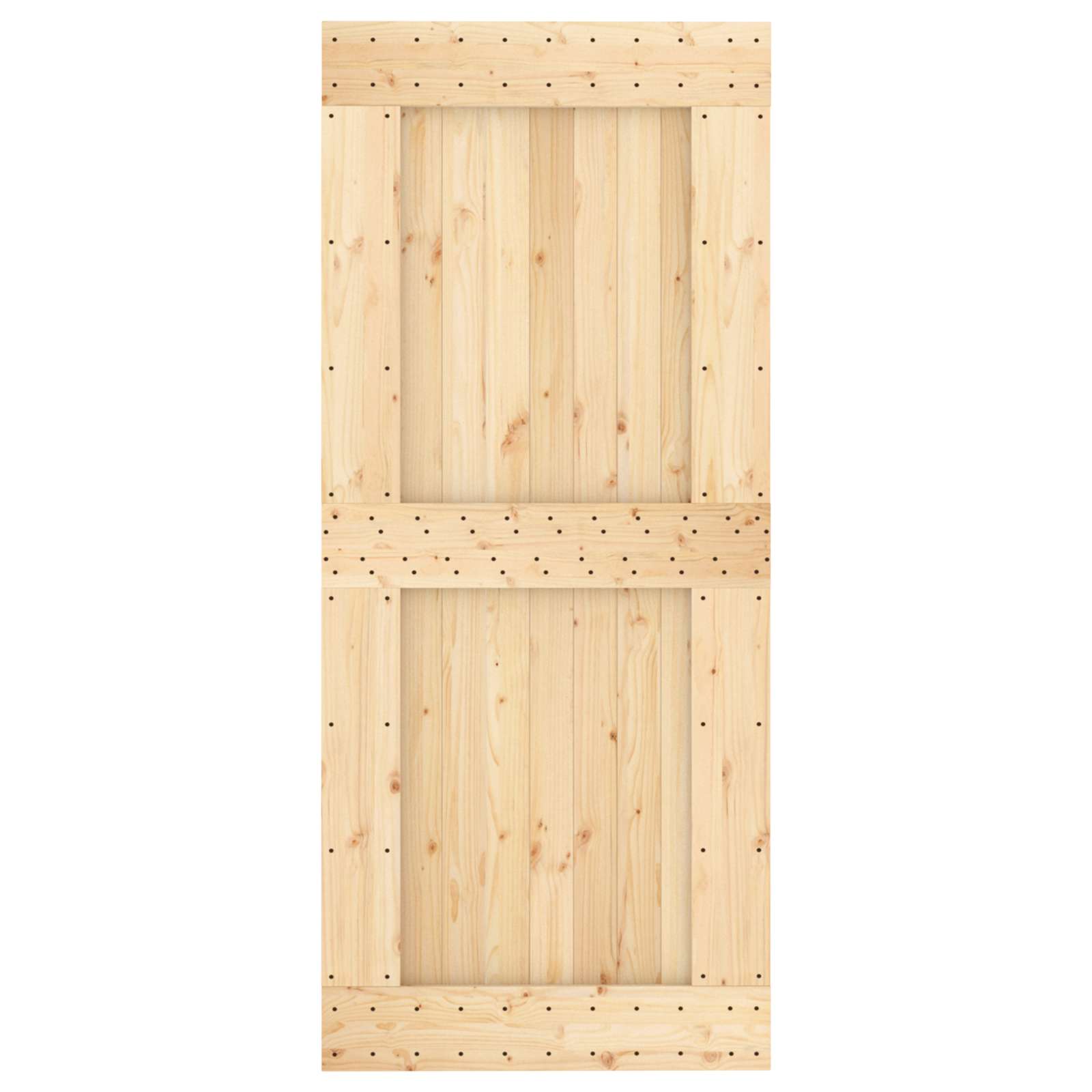 Συρόμενη Πόρτα Φυσικό και Μαύρο 90 x 210 cm - Pakobazaar