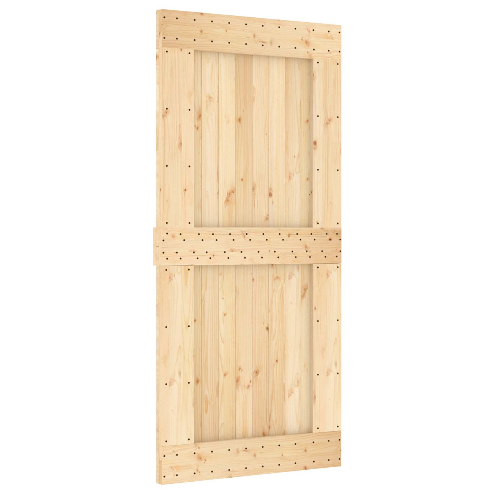 Συρόμενη Πόρτα Φυσικό και Μαύρο 95 x 210 cm - Pakobazaar