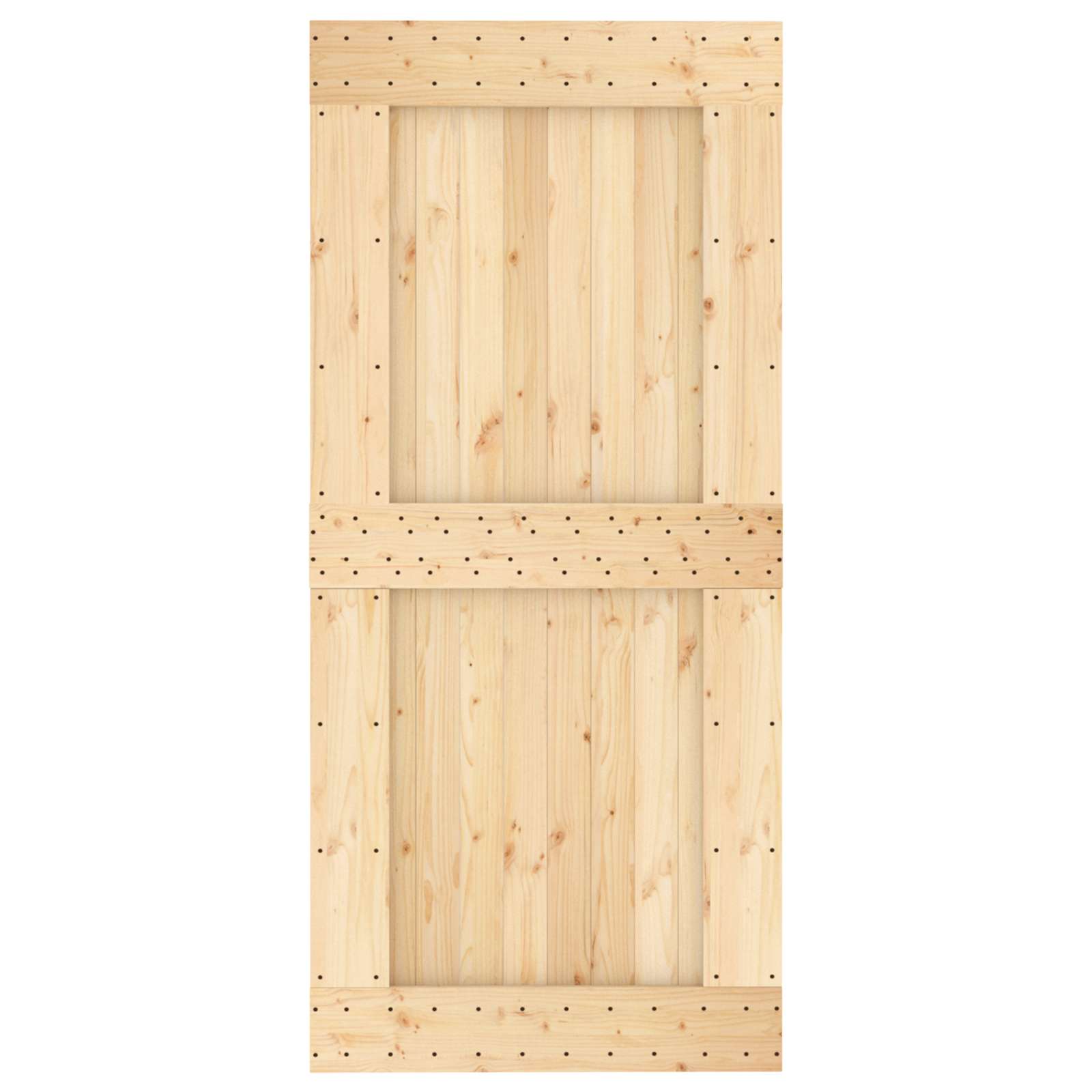 Συρόμενη Πόρτα Φυσικό και Μαύρο 95 x 210 cm - Pakobazaar