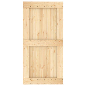 Συρόμενη Πόρτα Φυσικό και Μαύρο 100 x 210 cm - Pakobazaar