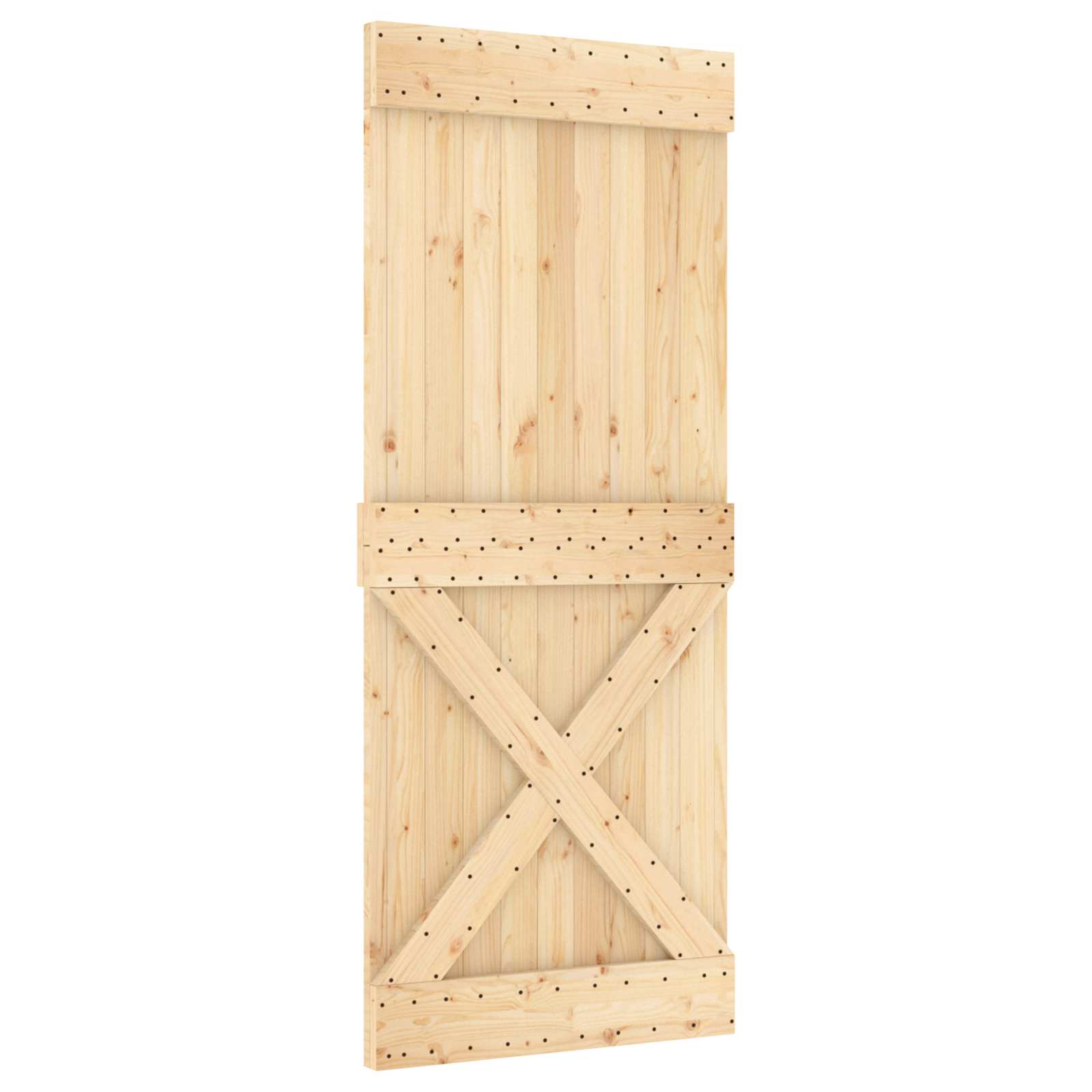 Συρόμενη Πόρτα Φυσικό και Μαύρο 85 x 210 cm - Pakobazaar