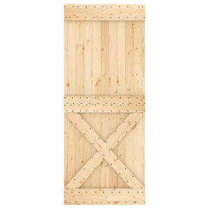 Συρόμενη Πόρτα Φυσικό και Μαύρο 85 x 210 cm - Pakobazaar