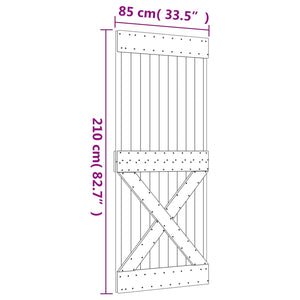 Συρόμενη Πόρτα Φυσικό και Μαύρο 85 x 210 cm - Pakobazaar