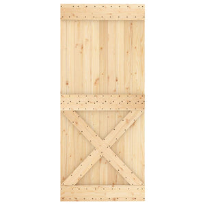 Συρόμενη Πόρτα Φυσικό και Μαύρο 90 x 210 cm