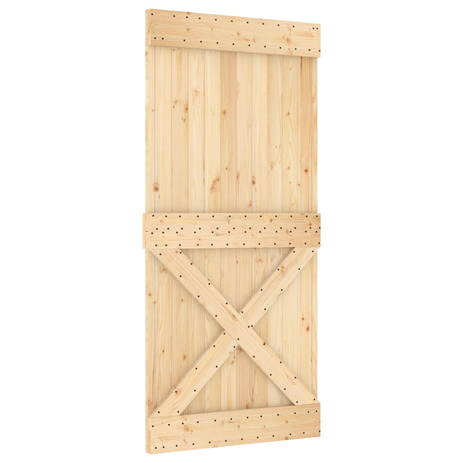 Συρόμενη Πόρτα Φυσικό και Μαύρο 95 x 210 cm - Pakobazaar
