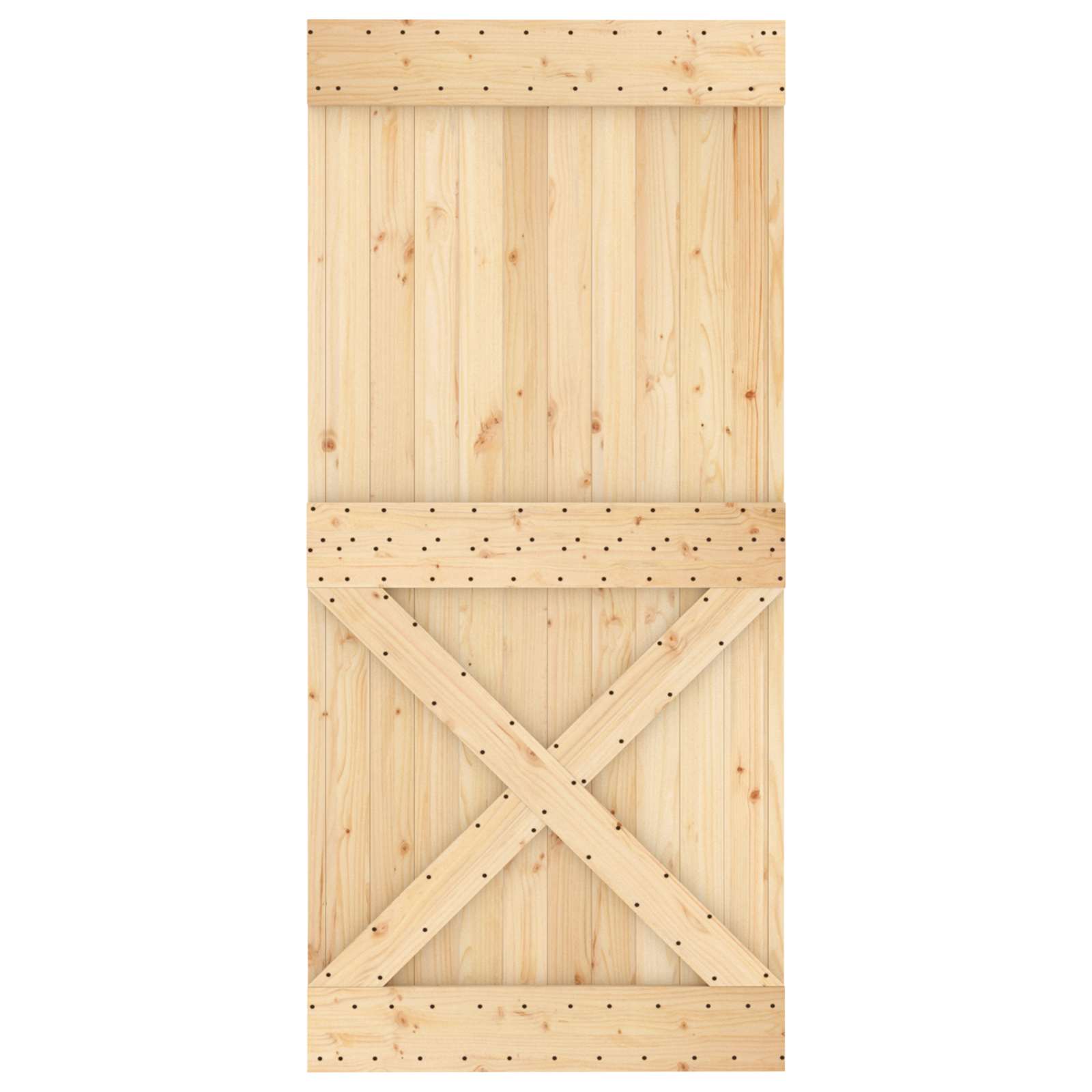 Συρόμενη Πόρτα Φυσικό και Μαύρο 95 x 210 cm - Pakobazaar