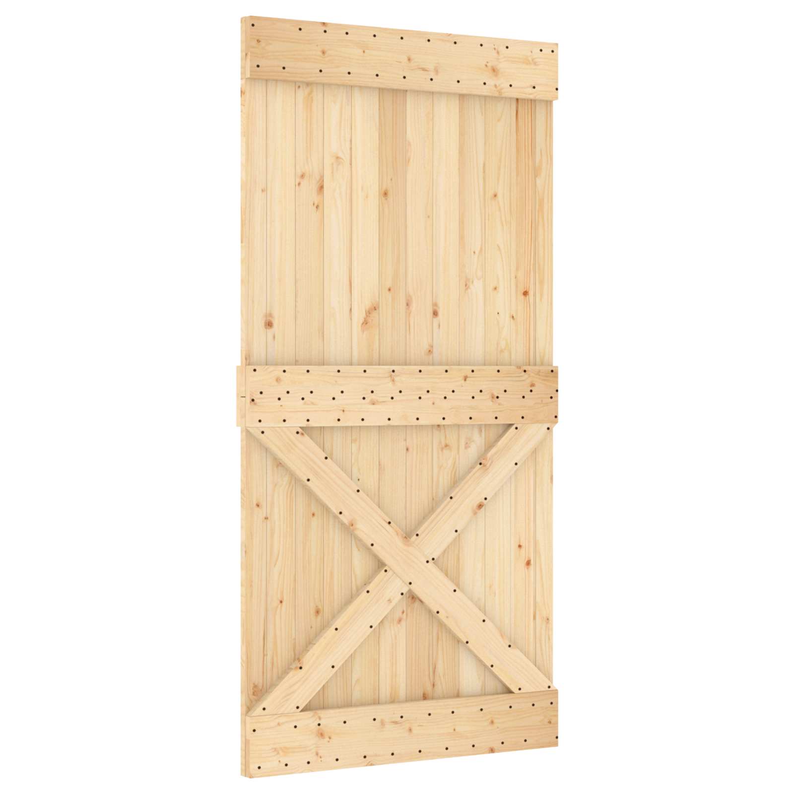 Συρόμενη Πόρτα Φυσικό και Μαύρο 100 x 210 cm - Pakobazaar