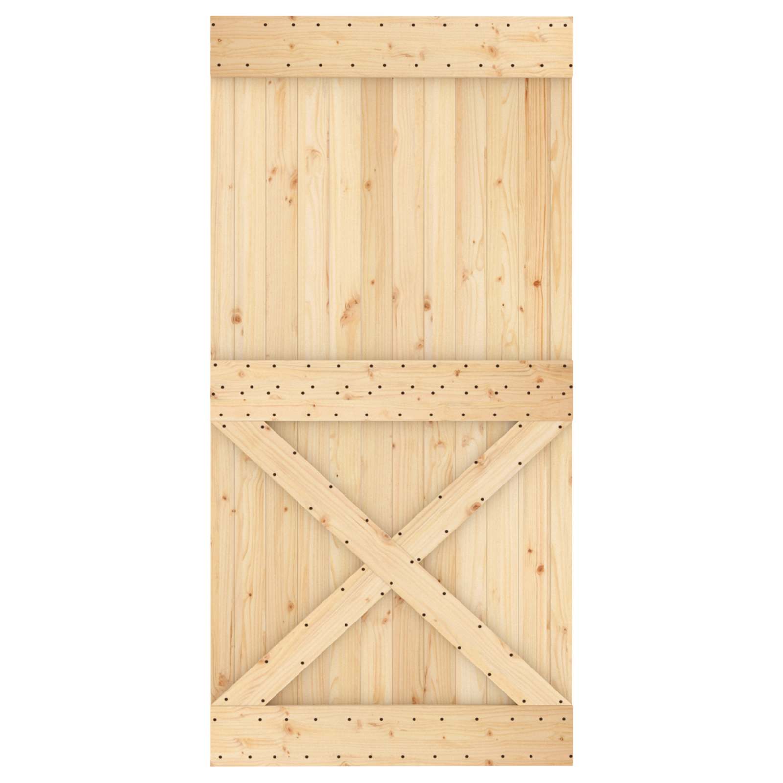 Συρόμενη Πόρτα Φυσικό και Μαύρο 100 x 210 cm - Pakobazaar