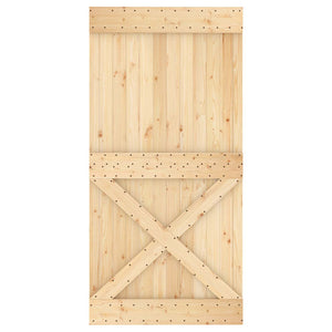 Συρόμενη Πόρτα Φυσικό και Μαύρο 100 x 210 cm - Pakobazaar