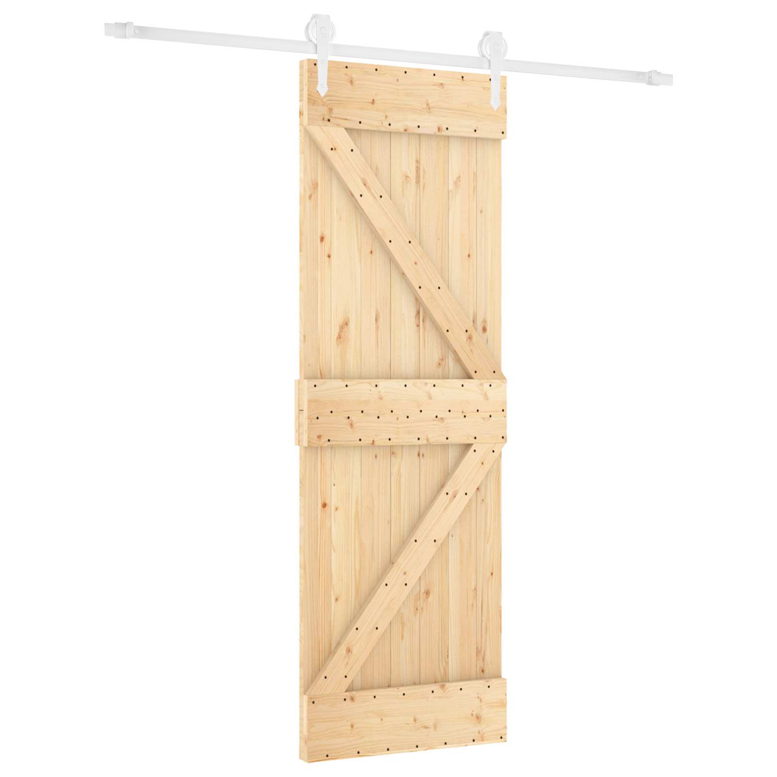 Συρόμενη Πόρτα Φυσικό και Λευκό 70 x 210 cm - Pakobazaar