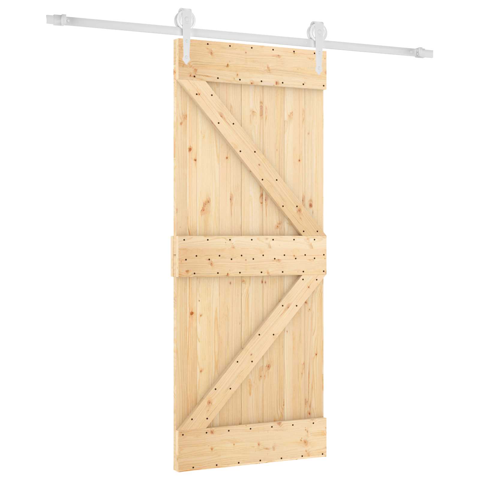 Συρόμενη Πόρτα Φυσικό και Λευκό 85 x 210 cm - Pakobazaar