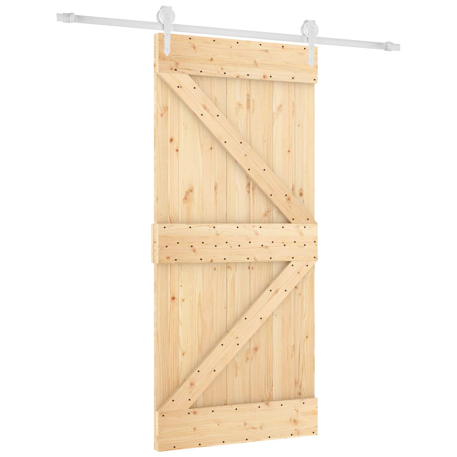 Συρόμενη Πόρτα Φυσικό και Λευκό 95 x 210 cm - Pakobazaar