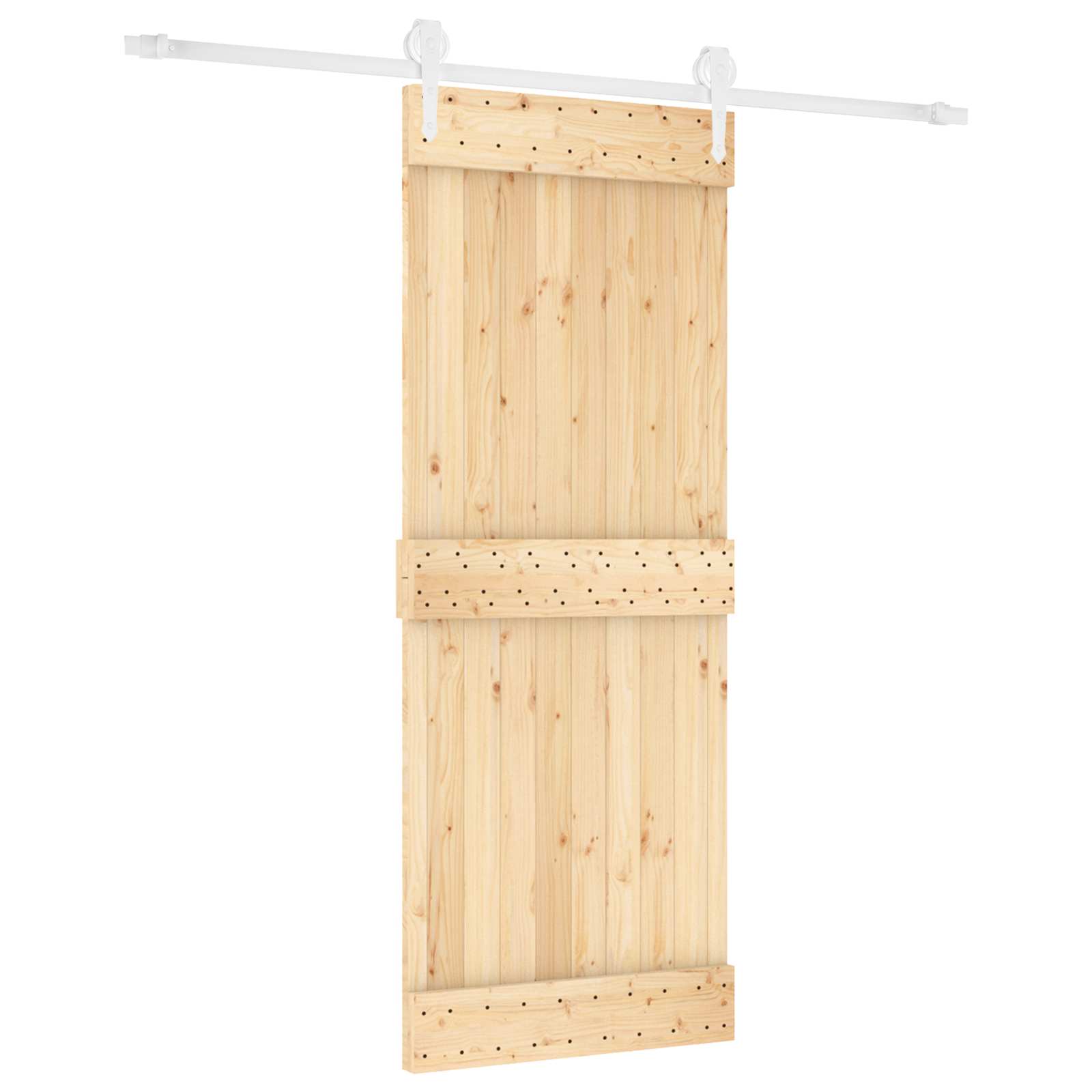 Συρόμενη Πόρτα Φυσικό και Λευκό 80 x 210 cm - Pakobazaar