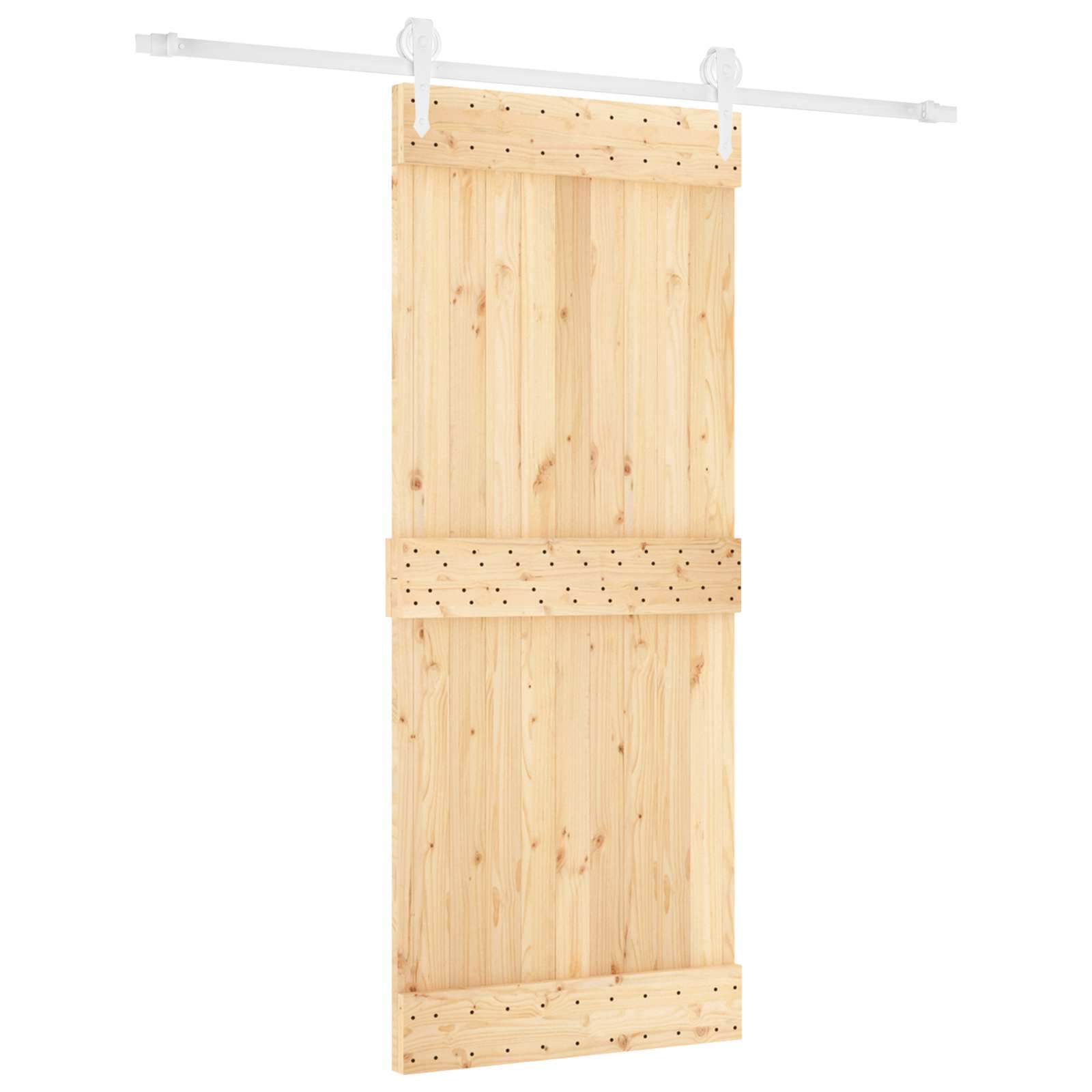 Συρόμενη Πόρτα Φυσικό και Λευκό 85 x 210 cm - Pakobazaar