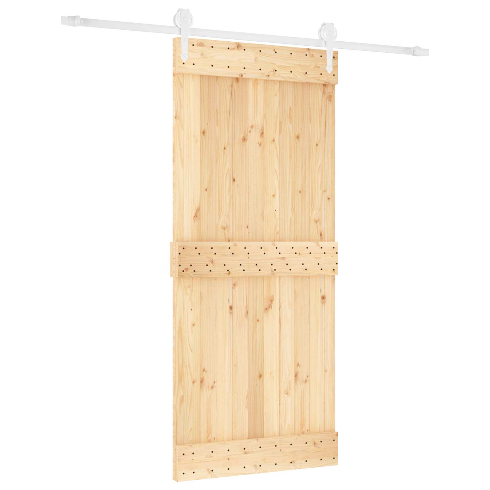 Συρόμενη Πόρτα Φυσικό και Λευκό 90 x 210 cm - Pakobazaar