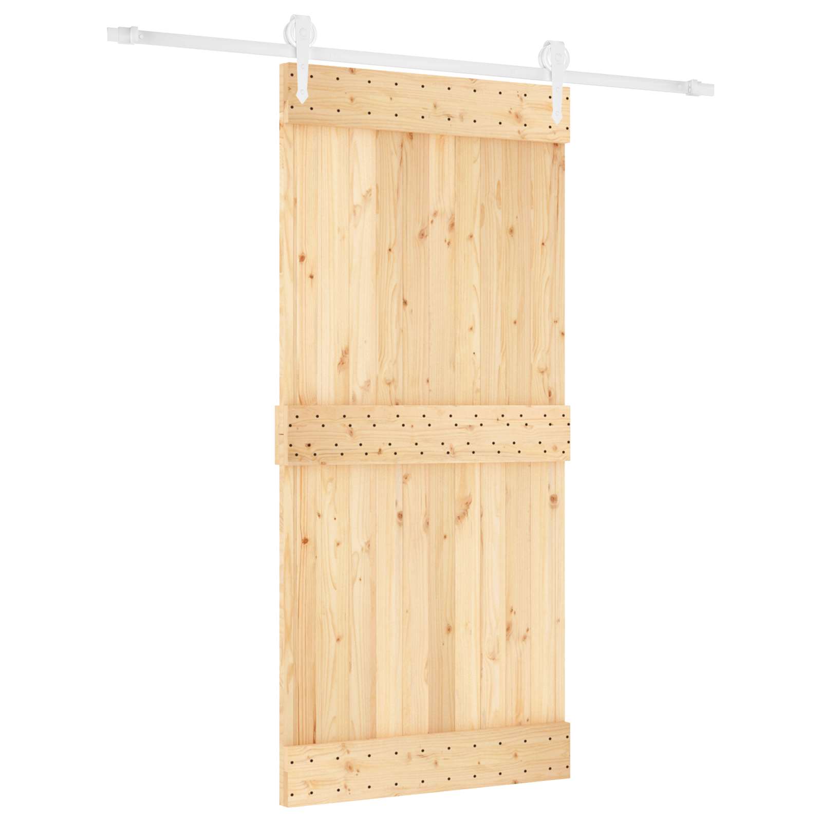 Συρόμενη Πόρτα Φυσικό και Λευκό 95 x 210 cm - Pakobazaar