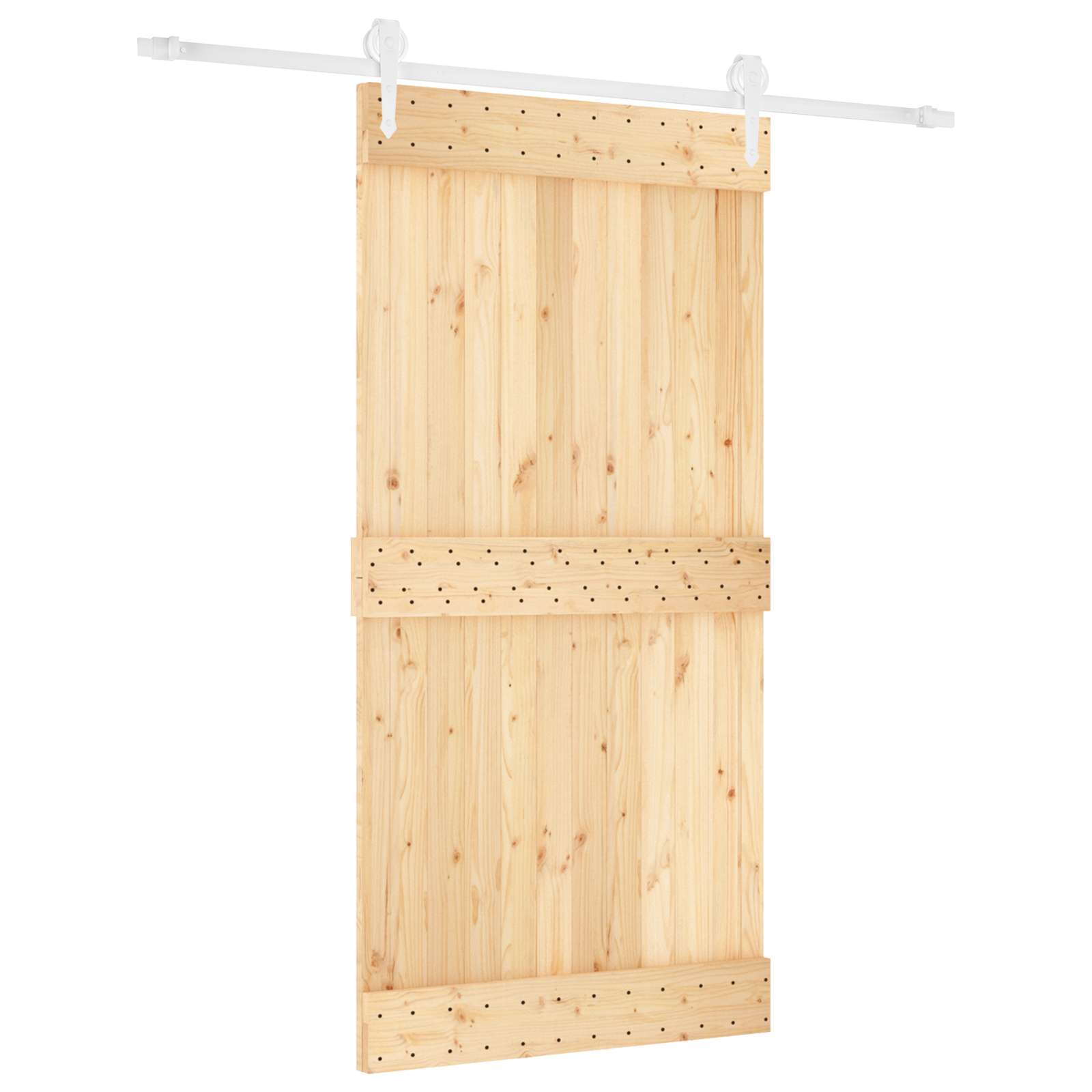 Συρόμενη Πόρτα Φυσικό και Λευκό 100 x 210 cm - Pakobazaar