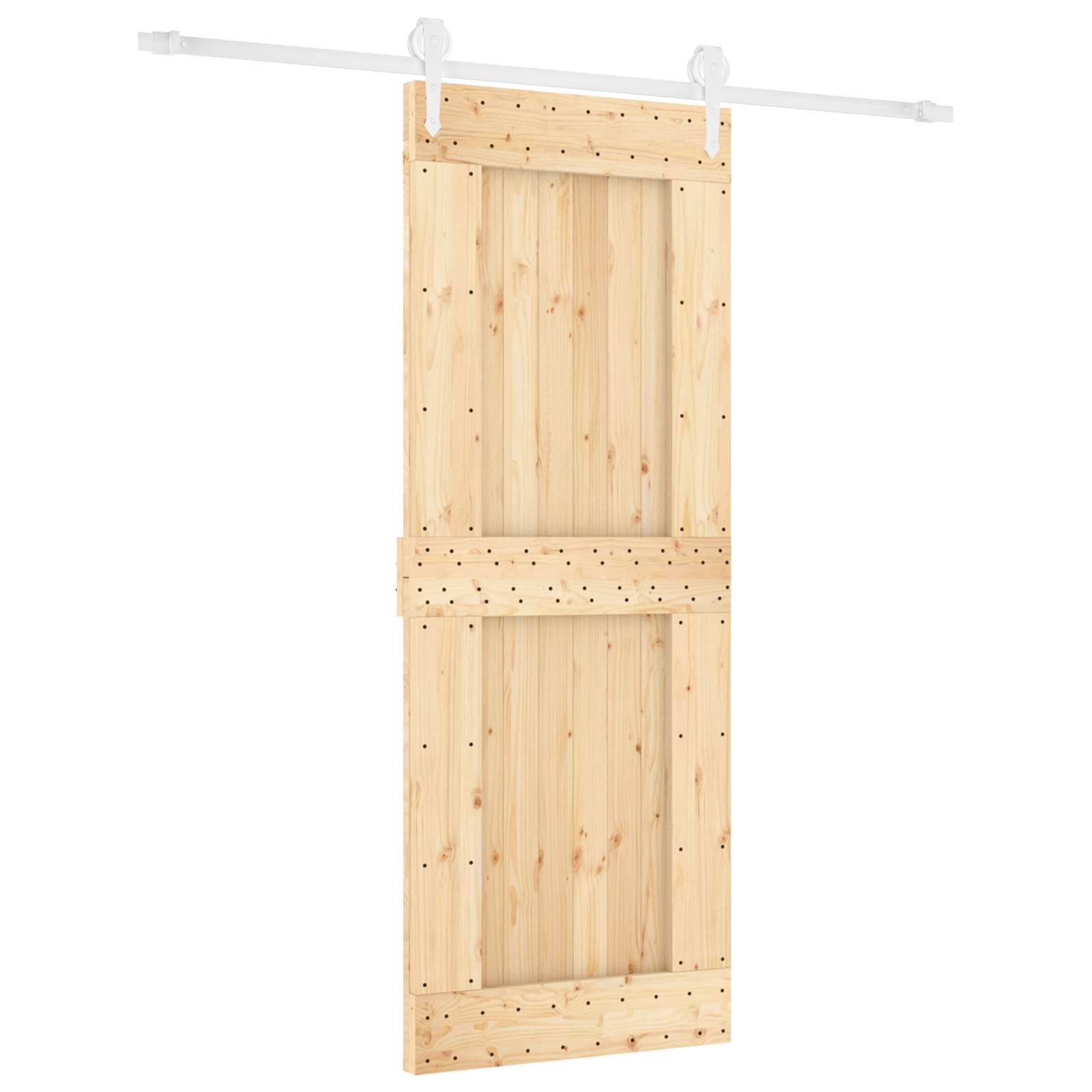 Συρόμενη Πόρτα Φυσικό και Λευκό 80 x 210 cm - Pakobazaar
