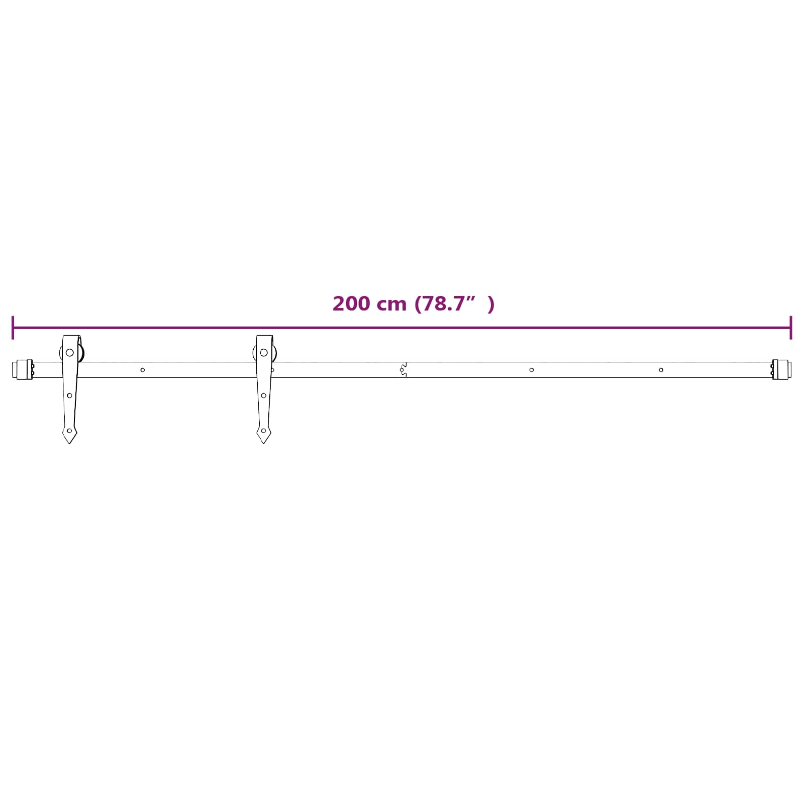 Συρόμενη Πόρτα Φυσικό και Λευκό 90 x 210 cm - Pakobazaar