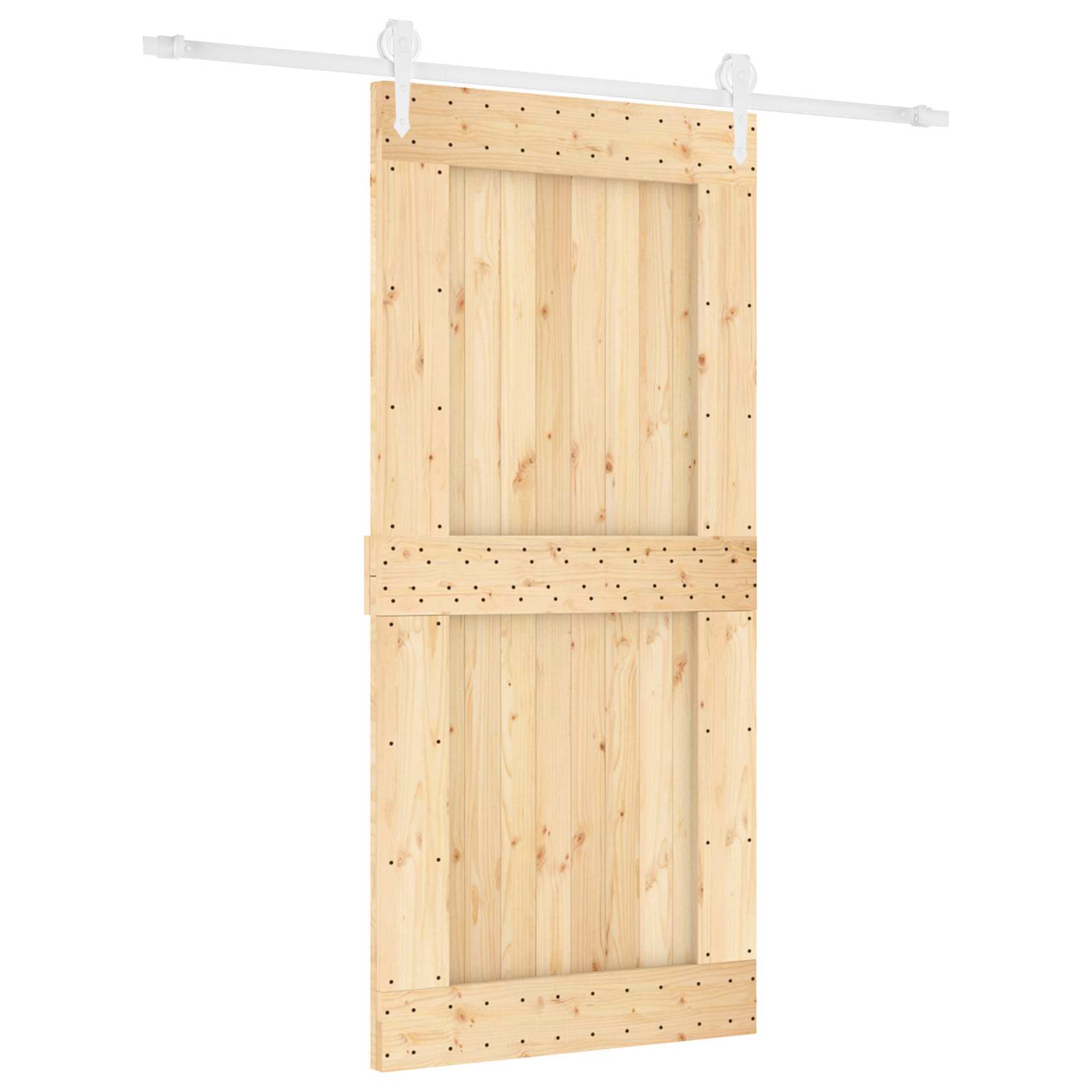 Συρόμενη Πόρτα Φυσικό και Λευκό 95 x 210 cm - Pakobazaar
