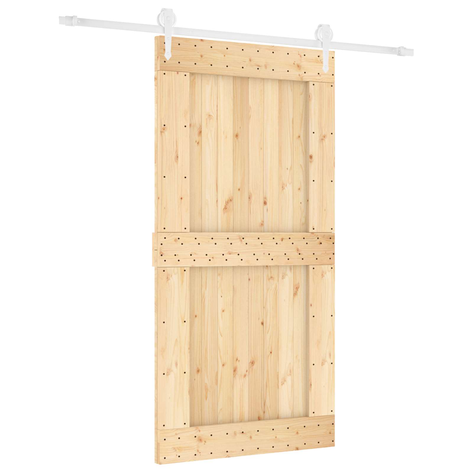 Συρόμενη Πόρτα Φυσικό και Λευκό 100 x 210 cm - Pakobazaar