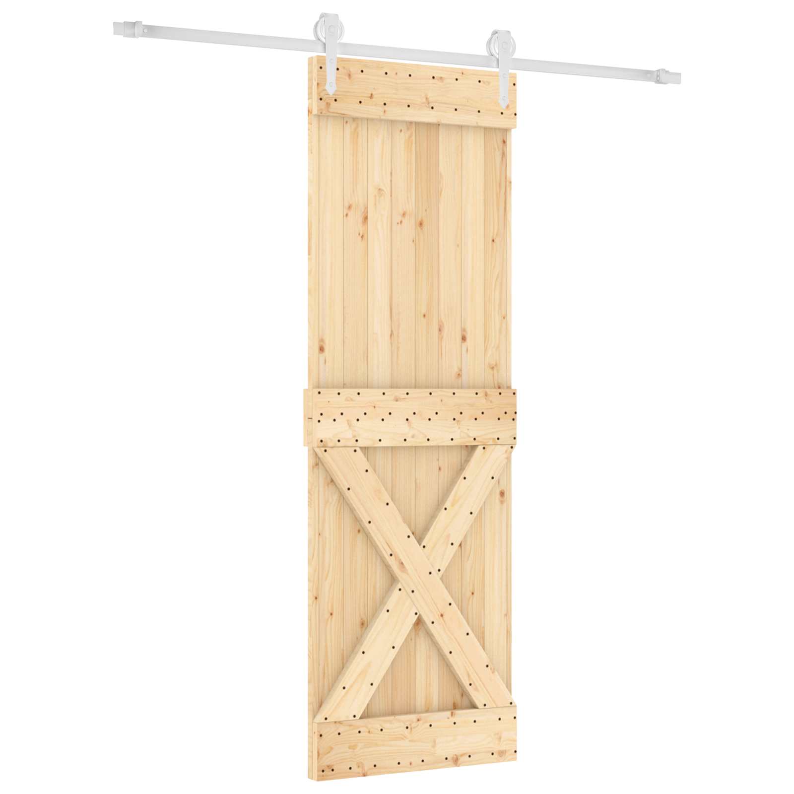 Συρόμενη Πόρτα Φυσικό και Λευκό 70 x 210 cm - Pakobazaar