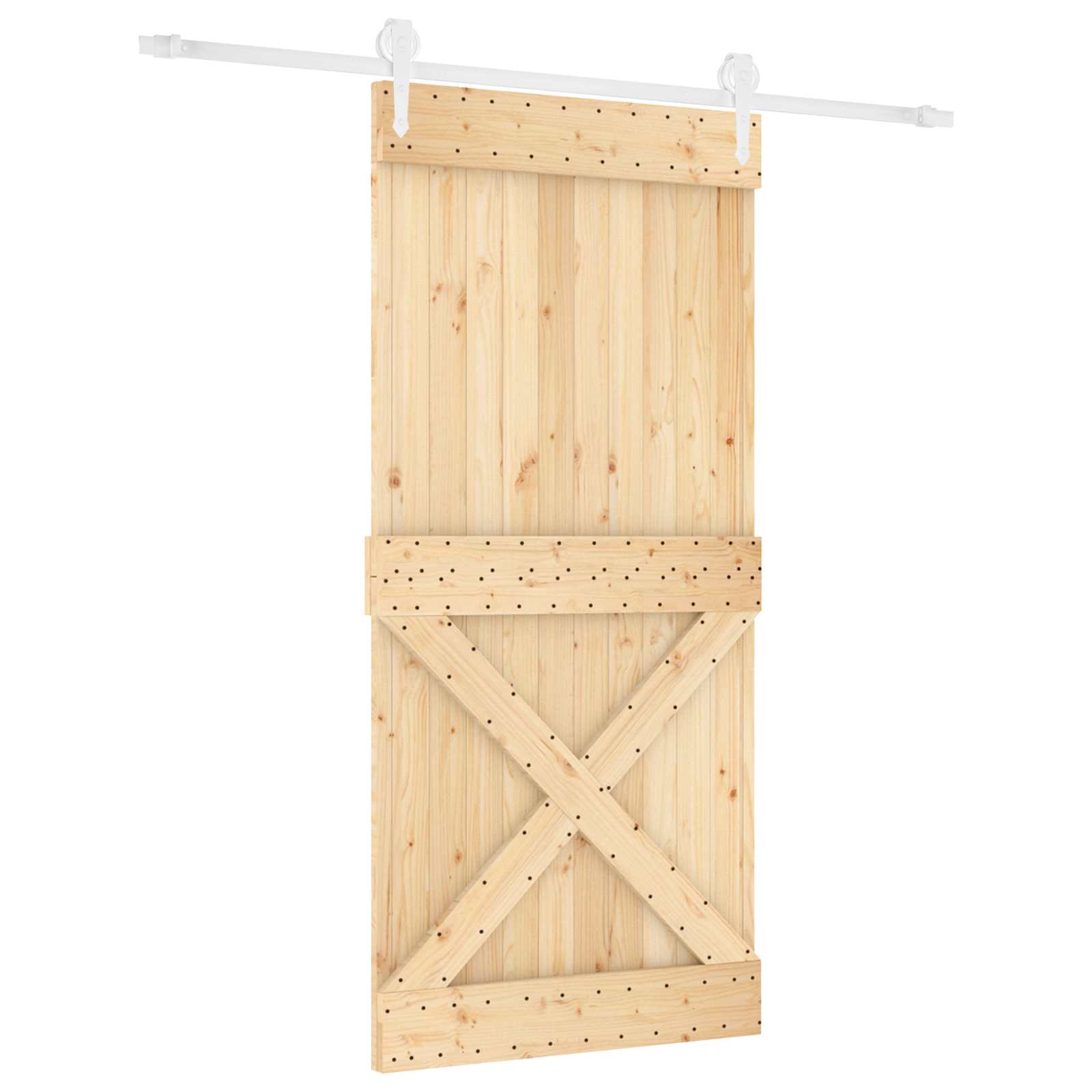 Συρόμενη Πόρτα Φυσικό και Λευκό 95 x 210 cm - Pakobazaar