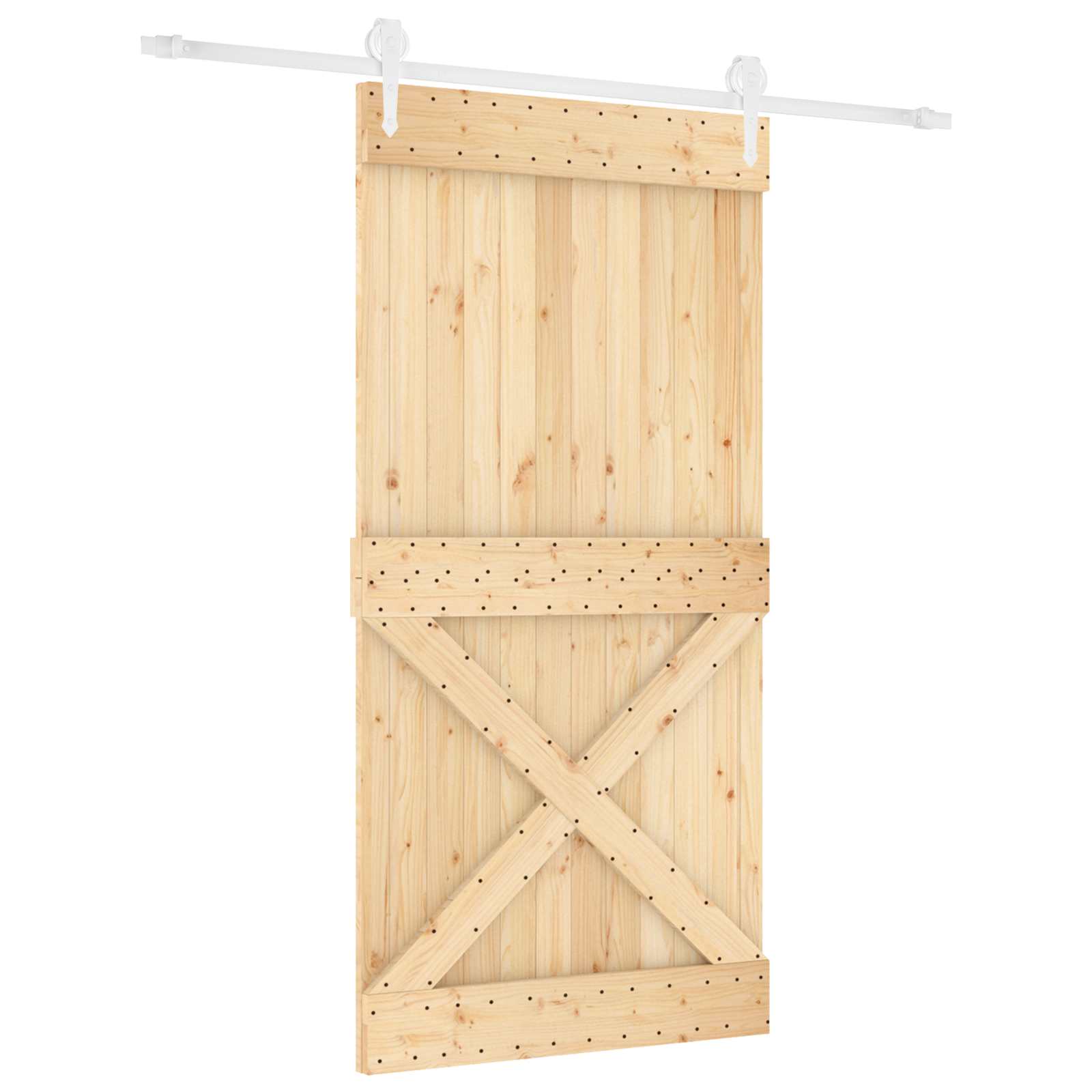 Συρόμενη Πόρτα Φυσικό και Λευκό 100 x 210 cm - Pakobazaar