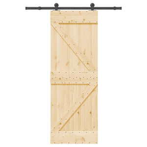 Συρόμενη Πόρτα NARVIK 70 x 210 εκ (152,5 εκ) Φυσικό και Μαύρο - Pakobazaar