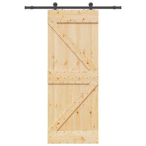 Συρόμενη Πόρτα NARVIK 80 x 210 εκ (152,5 εκ) Φυσικό και Μαύρο - Pakobazaar