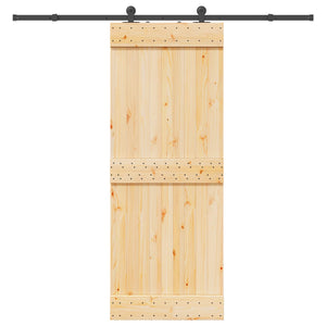 Συρόμενη Πόρτα NARVIK 80 x 210 εκ (213,5 εκ) Φυσικό και Μαύρο - Pakobazaar