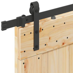 Συρόμενη Πόρτα NARVIK Φυσικό και Μαύρο 70 x 210 εκ (152,5 εκ) - Pakobazaar