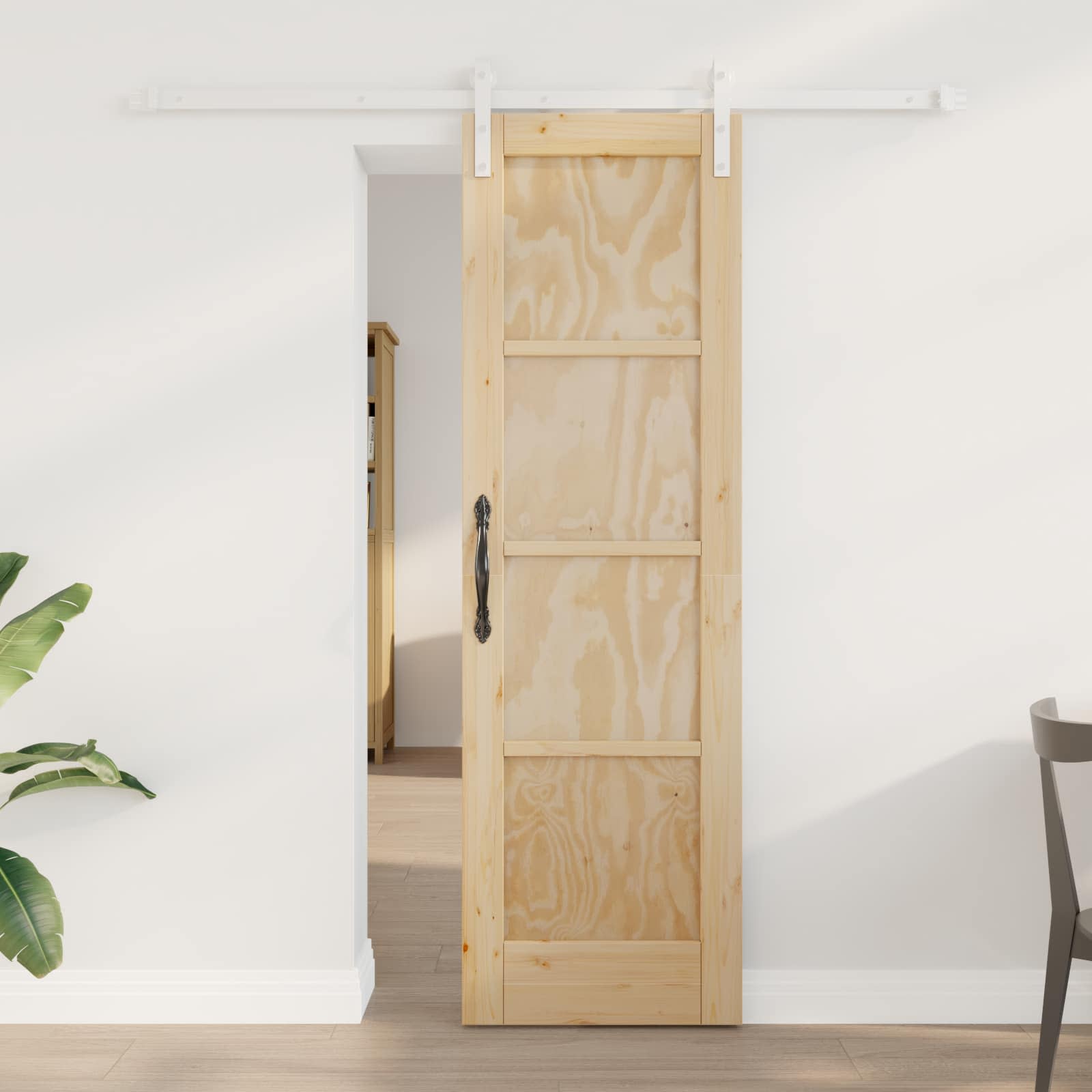 Συρόμενη Πόρτα Φυσικό και Λευκό 61 x 198,5 εκ. - Pakobazaar