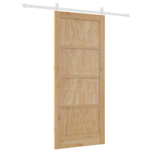 Συρόμενη Πόρτα Φυσικό και Λευκό 86 x 198,5 cm Μασίφ Ξύλο Πεύκου - Pakobazaar