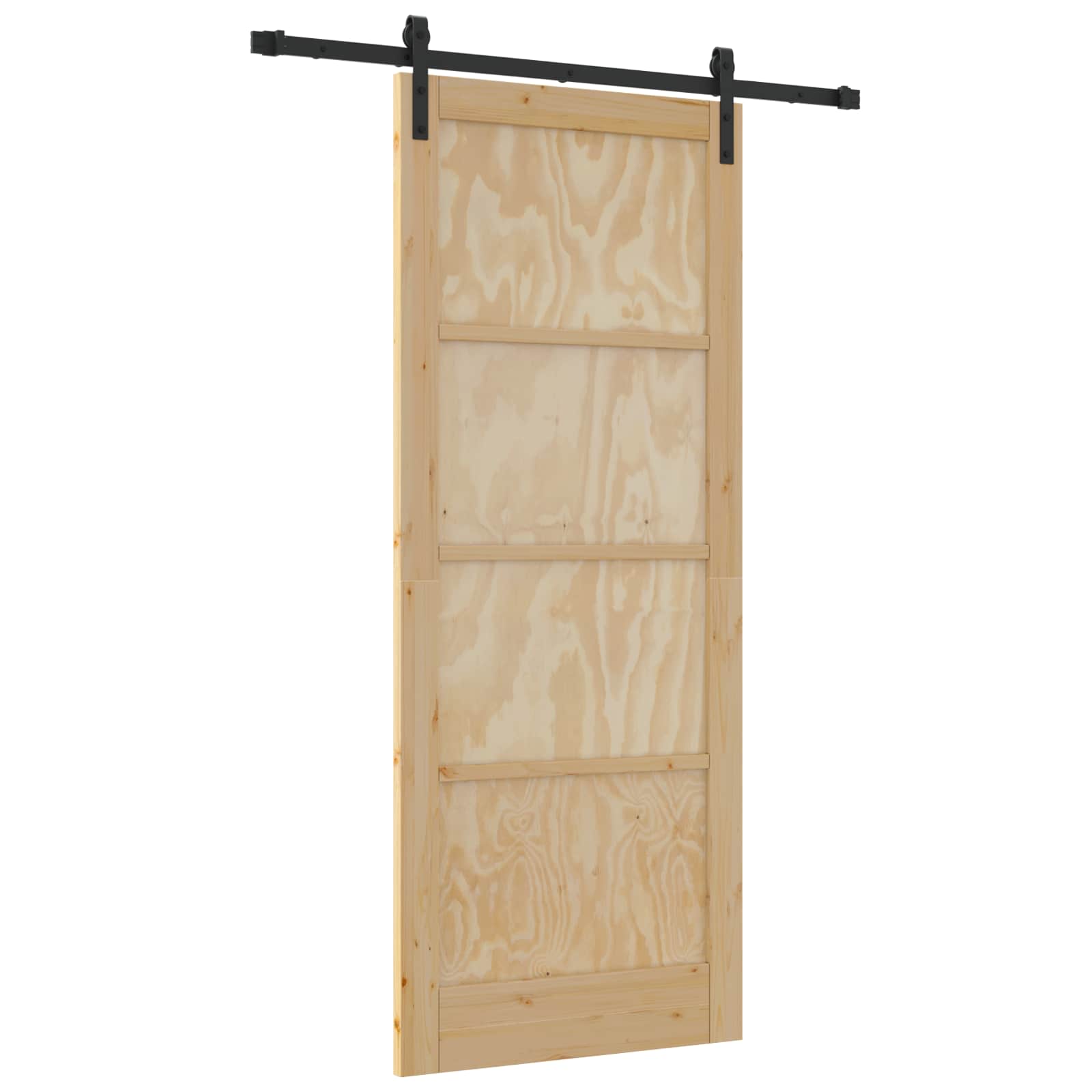 Συρόμενη Πόρτα Φυσικό 86 x 211 cm Μασίφ Ξύλο Πεύκου - Pakobazaar