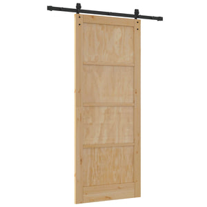 Συρόμενη Πόρτα Φυσικό 86 x 211 cm Μασίφ Ξύλο Πεύκου - Pakobazaar