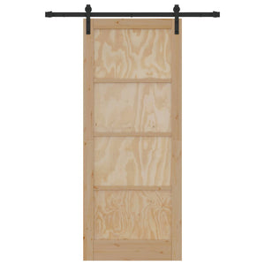 Συρόμενη Πόρτα Φυσικό 86 x 211 cm Μασίφ Ξύλο Πεύκου - Pakobazaar