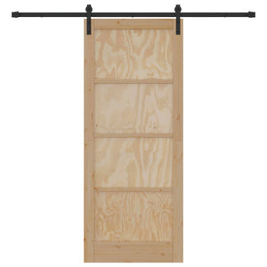 Συρόμενη Πόρτα Φυσικό 86 x 211 cm Μασίφ Ξύλο Πεύκου - Pakobazaar