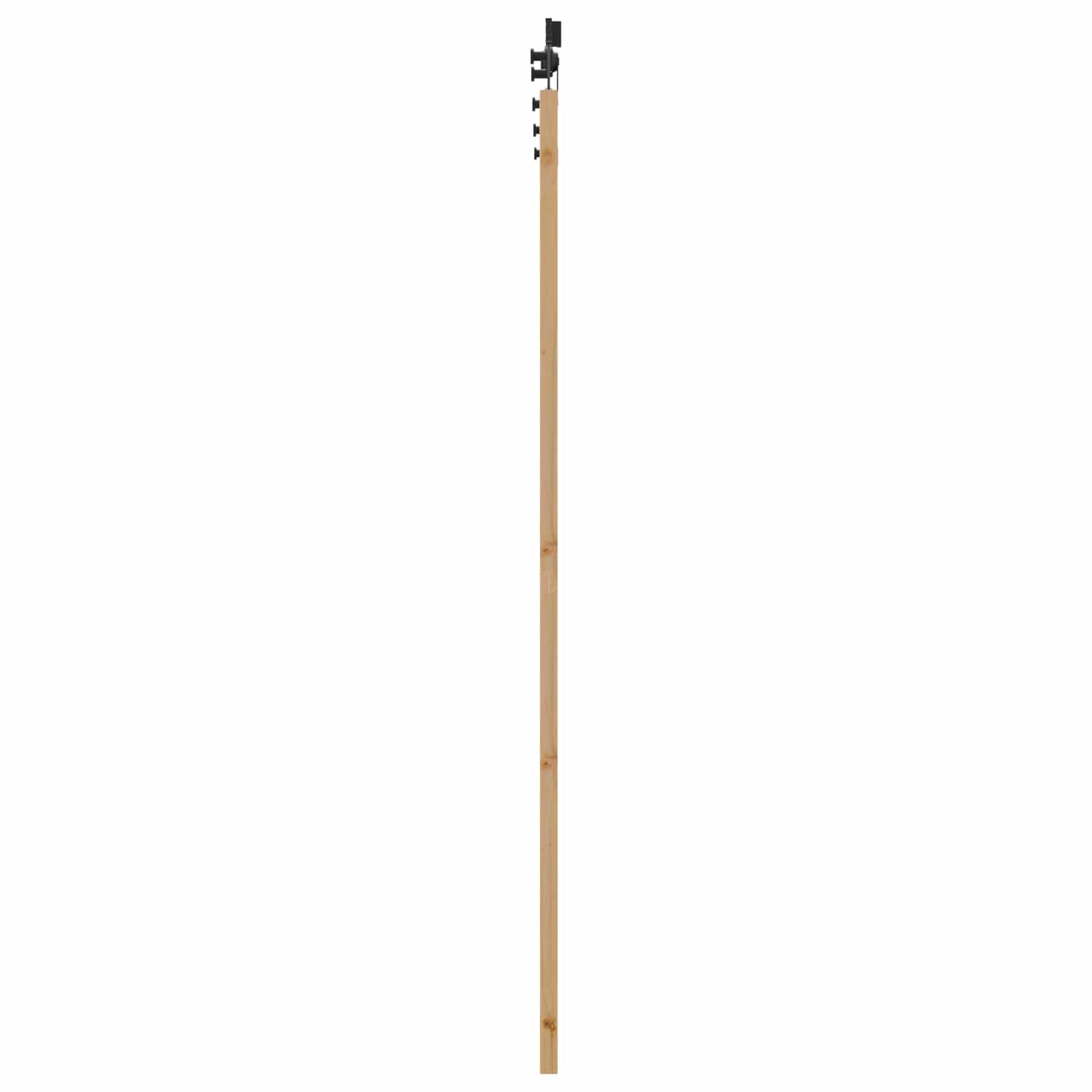 Συρόμενη Πόρτα Φυσικό και Μαύρο 86 x 211 cm Μασίφ Ξύλο Πεύκου - Pakobazaar
