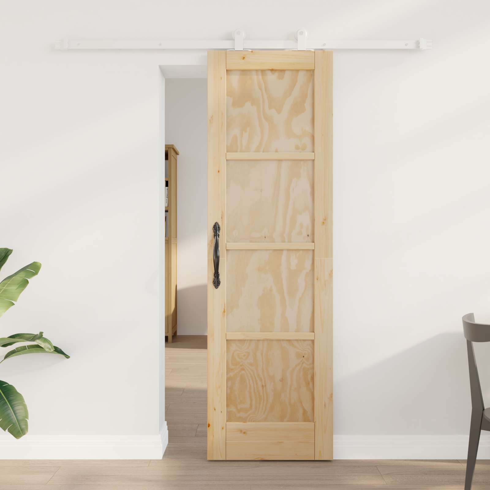 Συρόμενη Πόρτα Φυσικό και Λευκό 61 x 198,5 εκ. - Pakobazaar