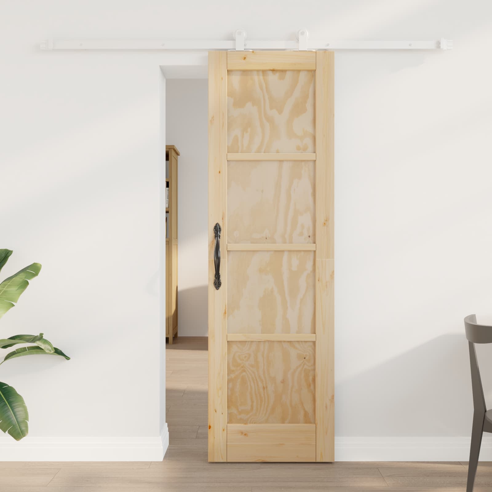 Συρόμενη Πόρτα Φυσικό και Λευκό 61 x 198,5 εκ. - Pakobazaar