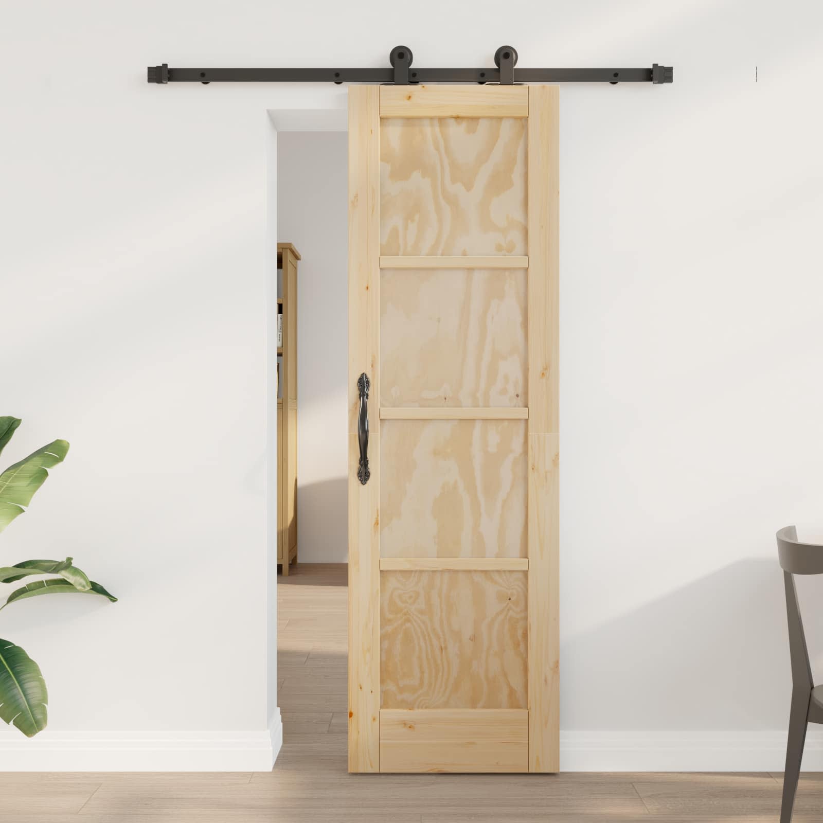 Συρόμενη Πόρτα ORKDAL Φυσικό 61 x 198,5 εκ. Μασίφ Ξύλο Πεύκου - Pakobazaar