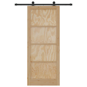 Συρόμενη Πόρτα ORKDAL Φυσικό 86 x 211 cm Μασίφ Ξύλο Πεύκου - Pakobazaar