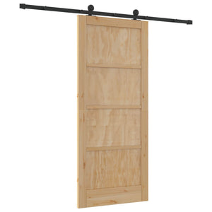 Συρόμενη Πόρτα ORKDAL Φυσικό 86 x 198,5 cm Μασίφ Ξύλο Πεύκου - Pakobazaar